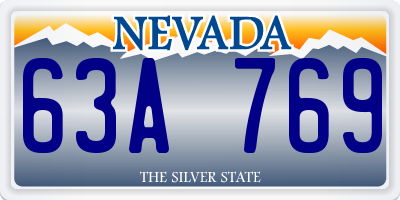 NV license plate 63A769