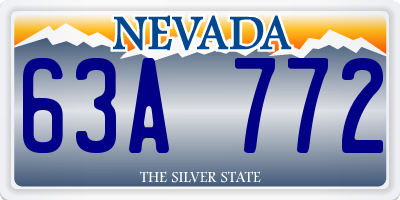 NV license plate 63A772