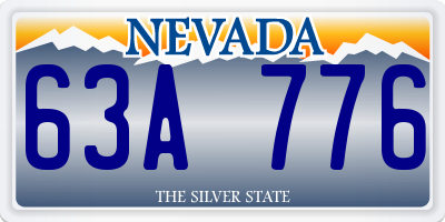 NV license plate 63A776