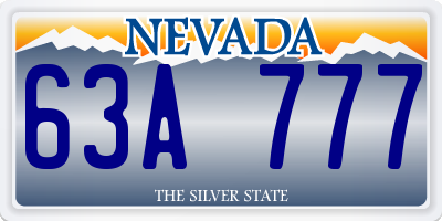 NV license plate 63A777