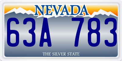 NV license plate 63A783