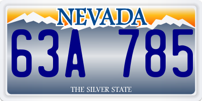 NV license plate 63A785