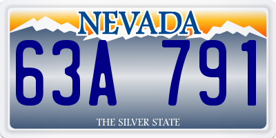 NV license plate 63A791