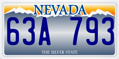 NV license plate 63A793