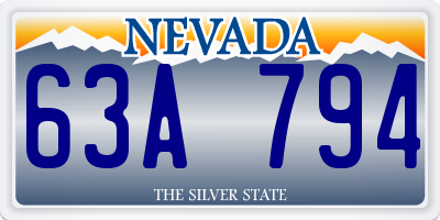 NV license plate 63A794