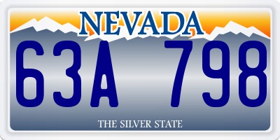 NV license plate 63A798