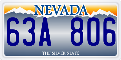 NV license plate 63A806