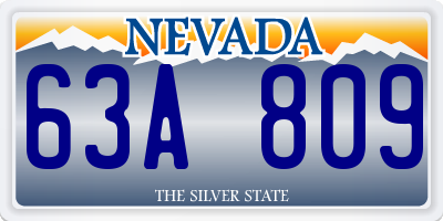 NV license plate 63A809