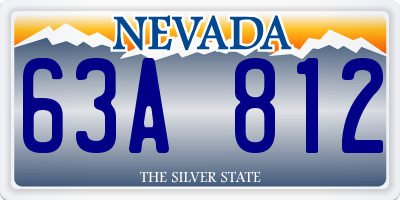 NV license plate 63A812