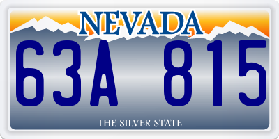 NV license plate 63A815