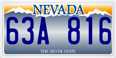 NV license plate 63A816