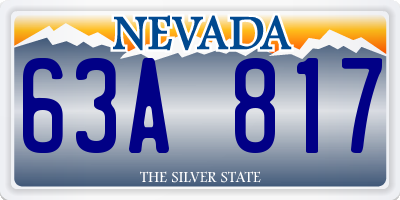 NV license plate 63A817