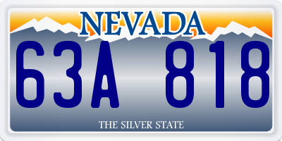 NV license plate 63A818