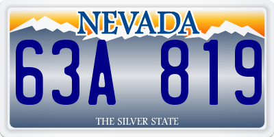 NV license plate 63A819