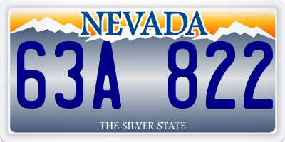 NV license plate 63A822