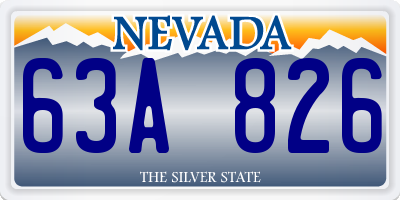 NV license plate 63A826