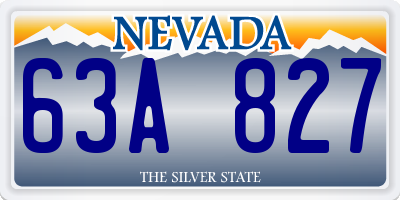 NV license plate 63A827