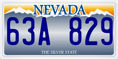 NV license plate 63A829