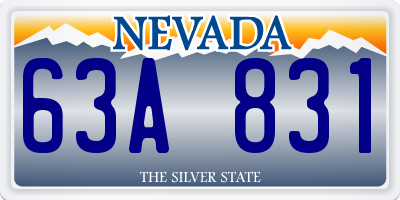 NV license plate 63A831