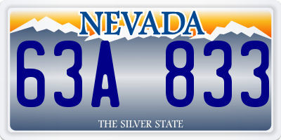 NV license plate 63A833