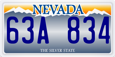 NV license plate 63A834