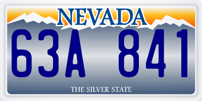 NV license plate 63A841