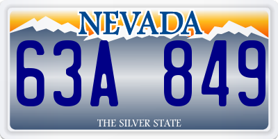 NV license plate 63A849