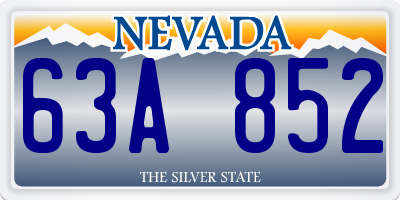 NV license plate 63A852