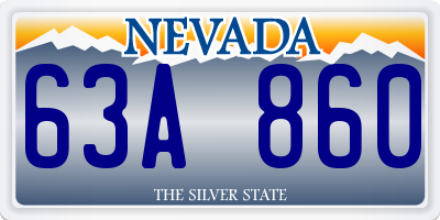 NV license plate 63A860