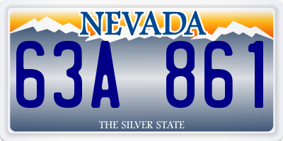 NV license plate 63A861