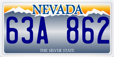 NV license plate 63A862