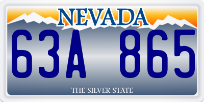 NV license plate 63A865