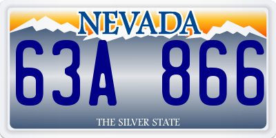 NV license plate 63A866