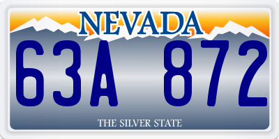 NV license plate 63A872