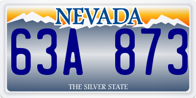 NV license plate 63A873