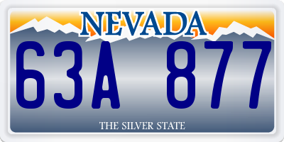 NV license plate 63A877