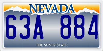 NV license plate 63A884