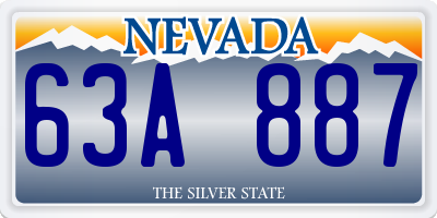 NV license plate 63A887
