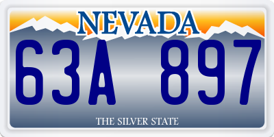 NV license plate 63A897