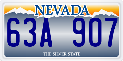 NV license plate 63A907