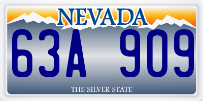 NV license plate 63A909