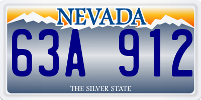NV license plate 63A912