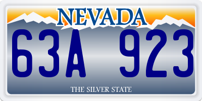 NV license plate 63A923