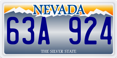 NV license plate 63A924