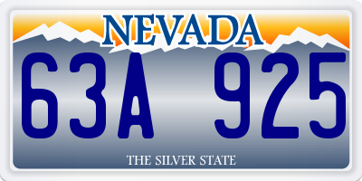 NV license plate 63A925