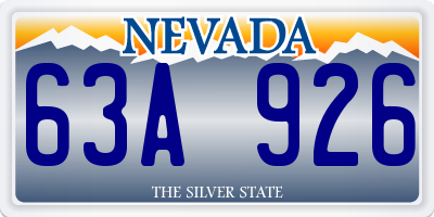 NV license plate 63A926