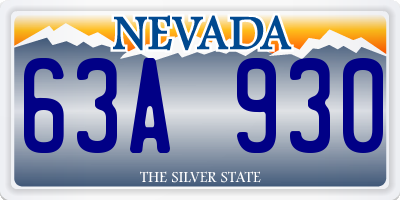 NV license plate 63A930