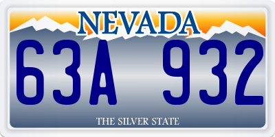 NV license plate 63A932