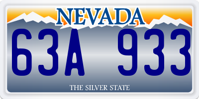 NV license plate 63A933