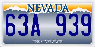 NV license plate 63A939